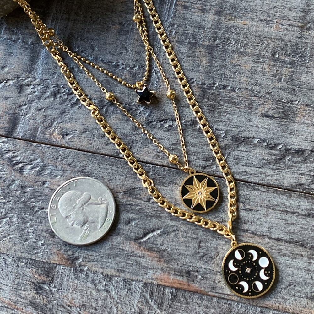 NEW Moon Phases Triple Strand Necklace - Picture 6 of 10